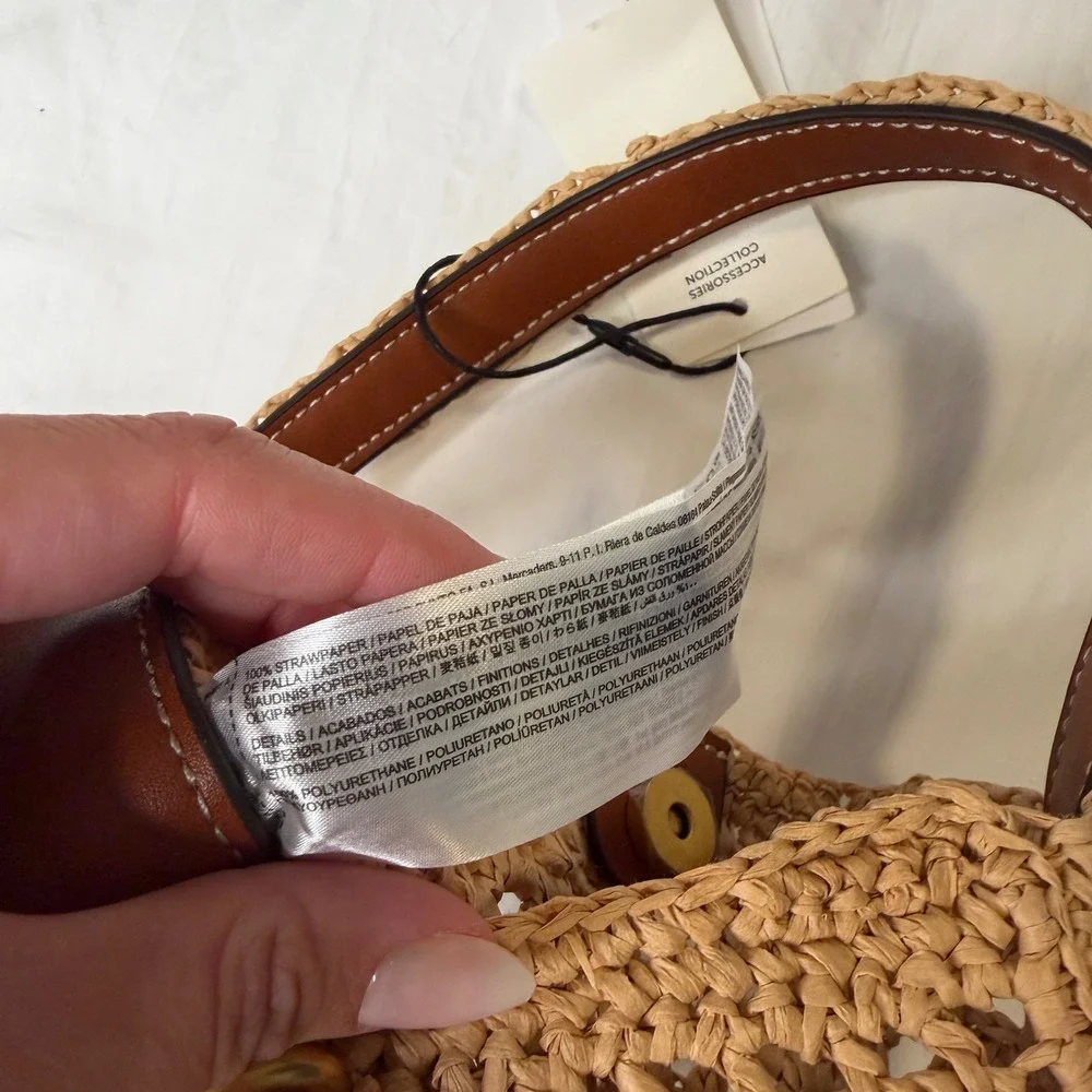 Mango Raffia Shoulder Bag